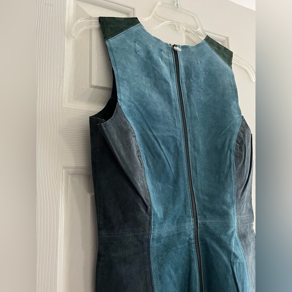 # 131 New PJK 100% Leather Color-Block Dress - Picture 6 of 8